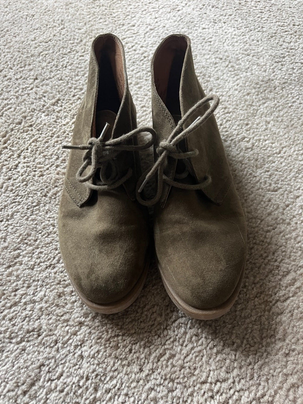 Women’s Suede Boots in Olive Green